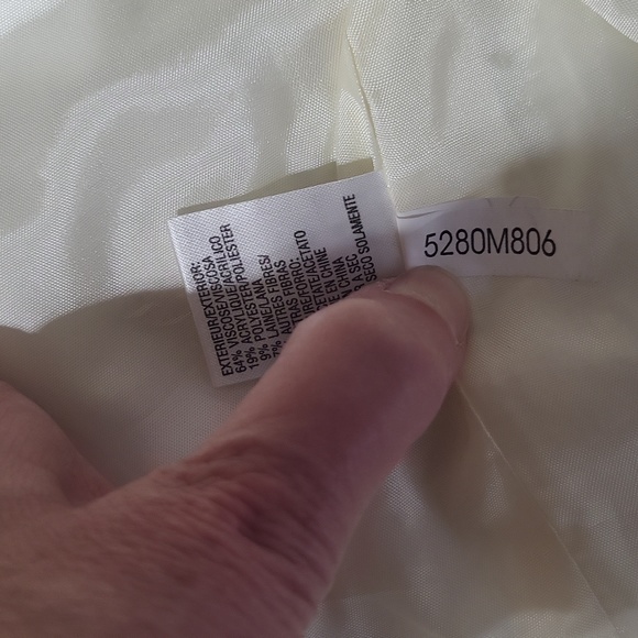 TAHARI ARTHUR S. LEVINE Cream Winter White Viscose Woven Blazer Jacket - Picture 15 of 15